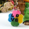 LOVE Beaded Counted Cross Stitch Ornament Kit Cross Stitch Bead Keychain 