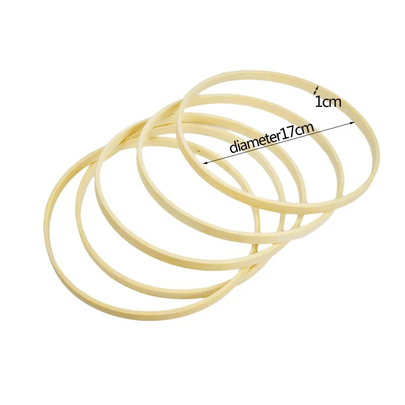 5Pcs DIY Dream Catcher Ring Embroidery Hoop Bamboo Wooden Art Craft Hanging Flower Wreath Birthday Party Wedding Decorations