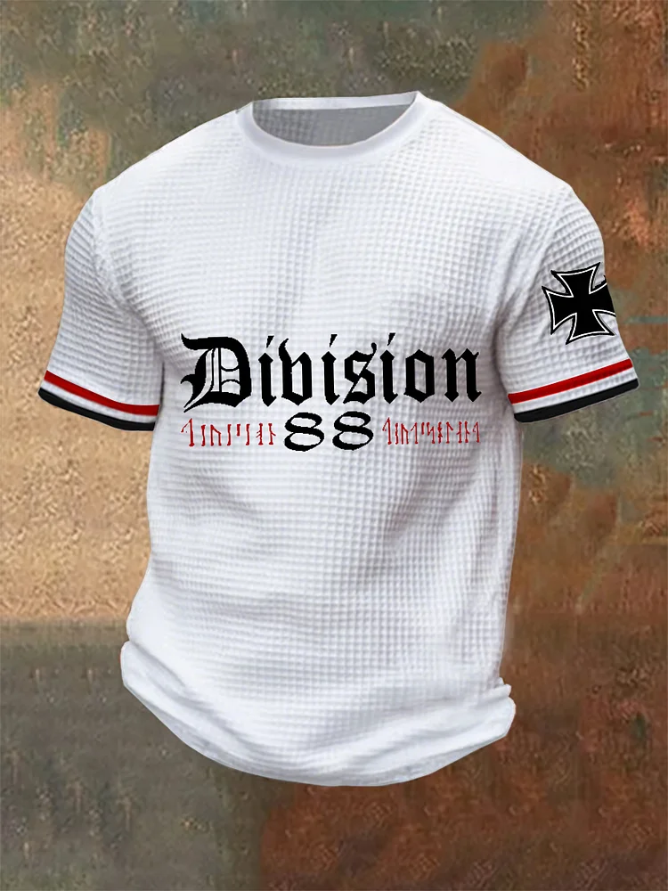 Herren Division  Runen bedrucktes Kurzarm-T-Shirt