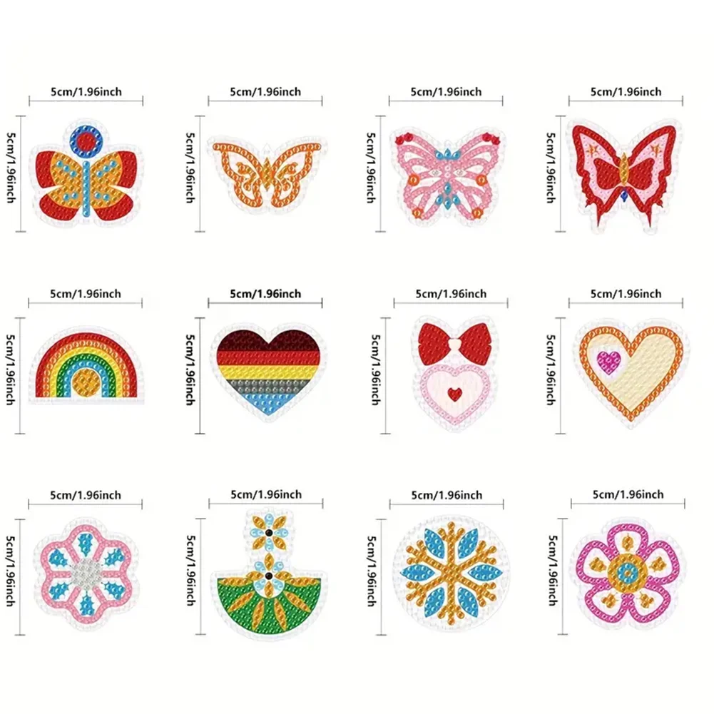 12 Pairs DIY Butterfly Double Sided Diamond Painting Earrings for Women Girls 