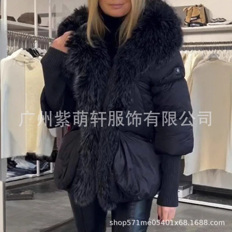 Nigikala Nigikala New Down Jacket Silver Fox Big Real Woolen Threaded Sleeve Rich Atmosphere Warm Loose Thin Explosion