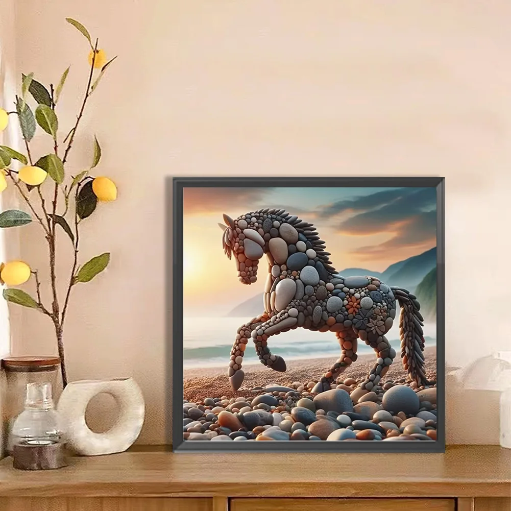 Diamond Painting - Full Round Drill - Stone Art Horse(Canvas|30*30cm)