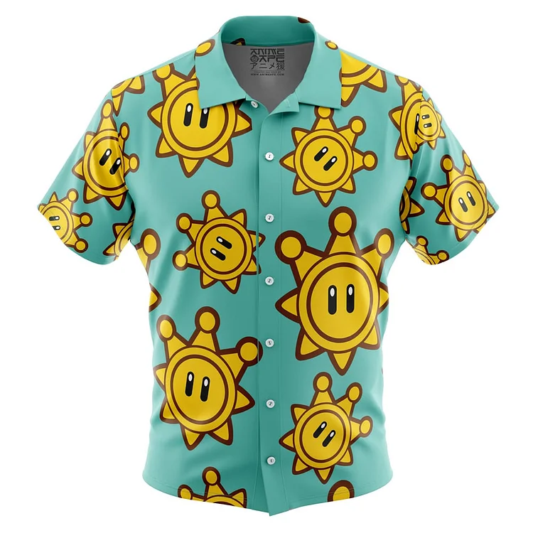 Shine Sprite Super Mario Sunshine Button Up Hawaiian Shirt
