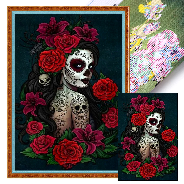 Skullgirls Look Back (40*60cm) 11CT Stamped Cross Stitch gbfke