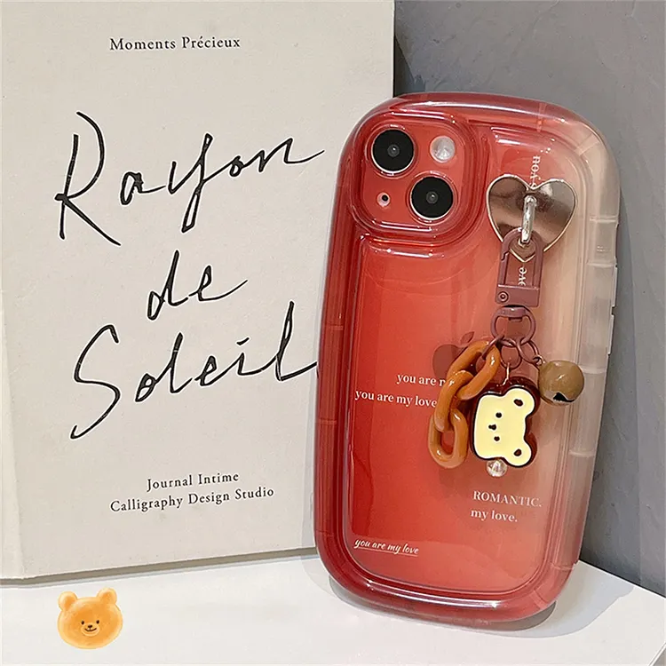 Korean Cute 3D Tulip Flower Pendant The Soap Phone Case For iPhone 14 13 12 11 Pro Max X XR 7 8 Plus Shockproof Soft Cover Funda