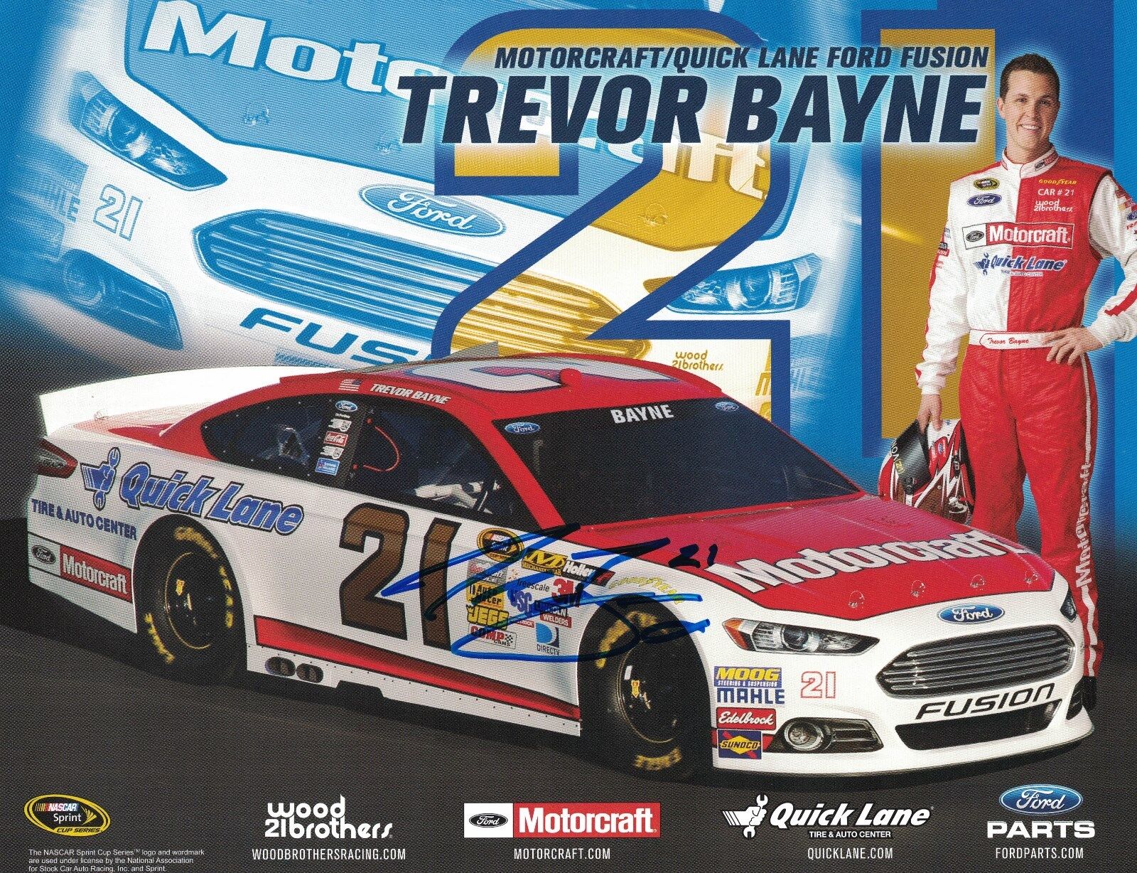 Trevor Bayne Nascar Signed Autographed 8.5 x 11 Photo Poster painting Ford Motorcraft A