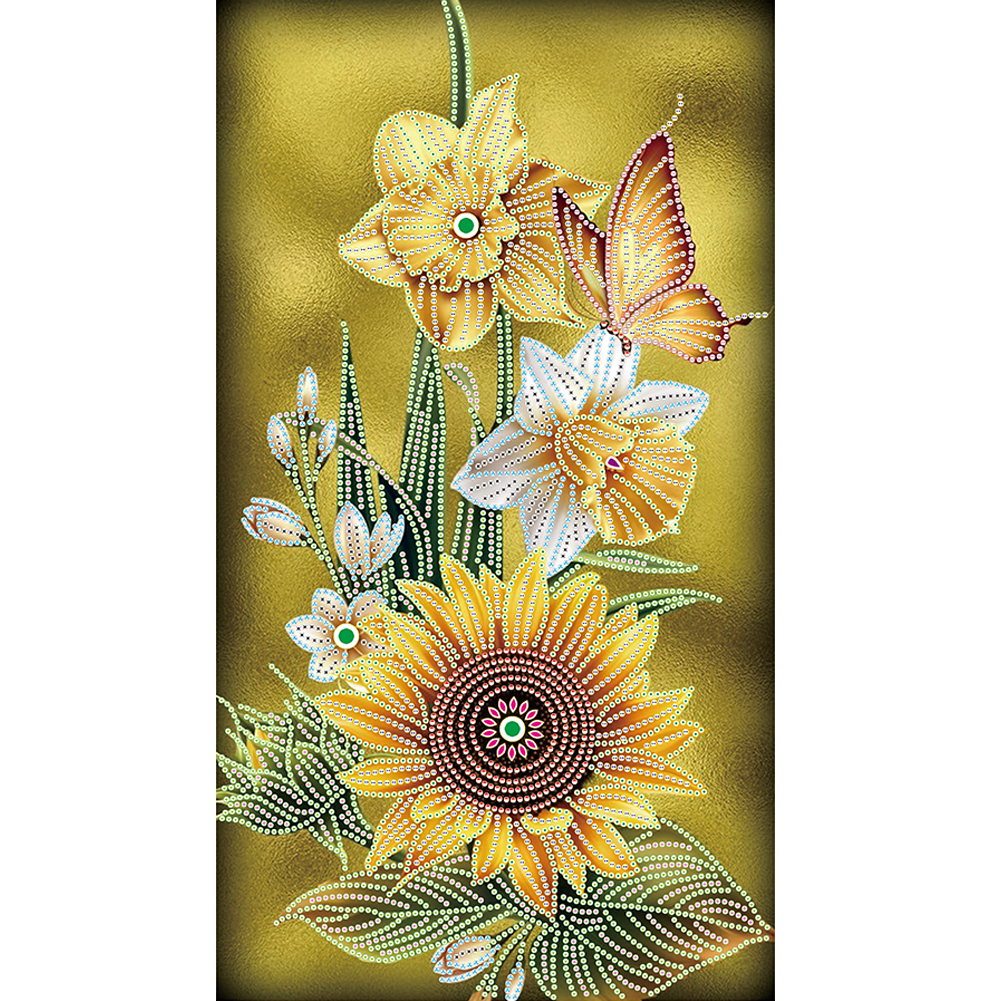 

Butterfly Sunflower-Special Shape Diamond Painting-30*50CM, 501 Original