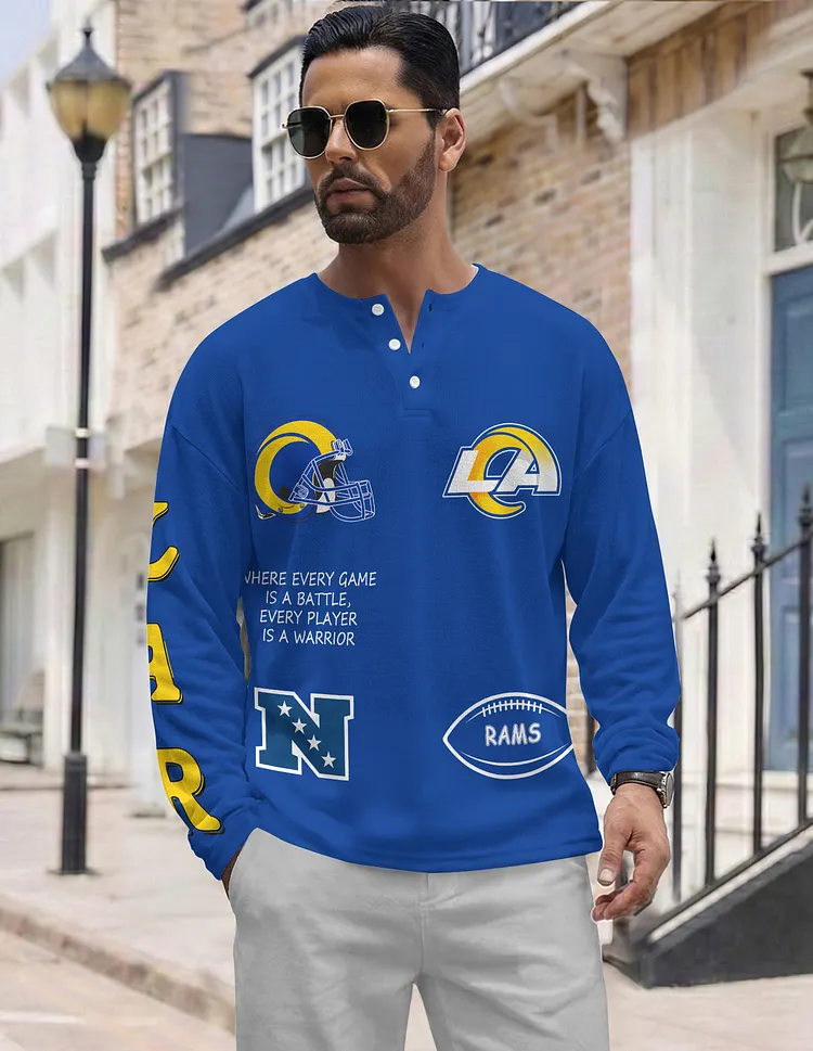 Los Angeles Rams Long Sleeve Henley Shirts & Pants set