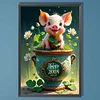 Diamond Painting-DIY Full Round Drill Happy Pig(40x60cm)