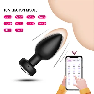 Phone App-Controlled Vibrating Anal Plug – 10 Frequency Modes