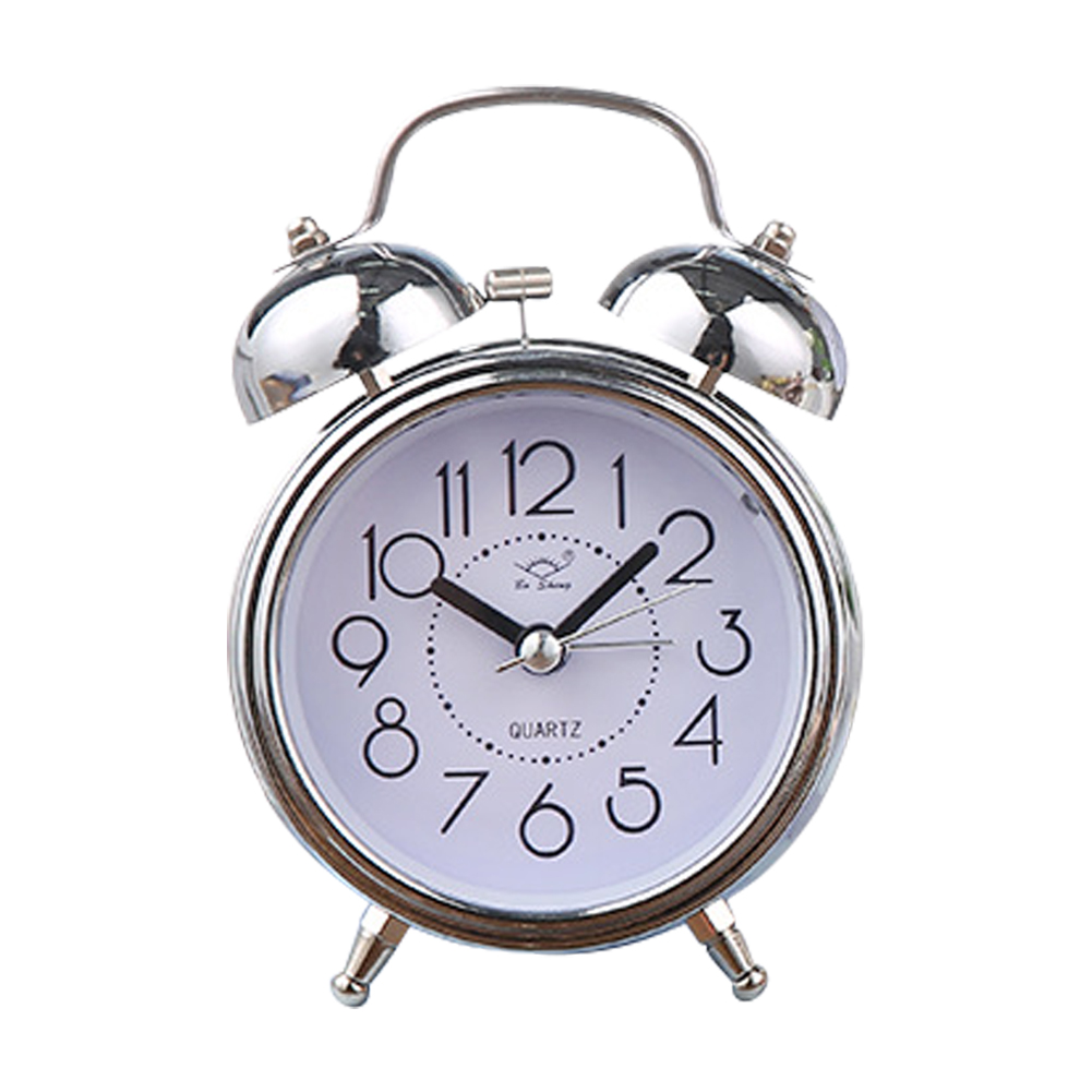 

Retro Alarm Clock Silent Pointer Clocks Dual Bell Night Light Bedroom Decor, Bronze, 501 Original