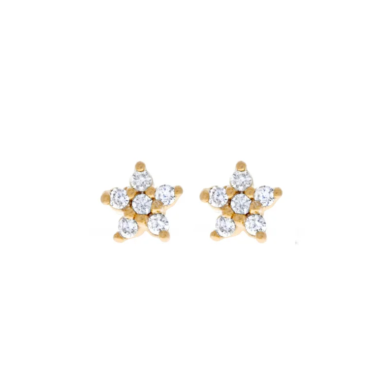 Tinyname® 18k Gold Plated Ear Studs Teeny Tiny Star Studs