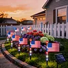 Independence Day Solar Lights with 8 Lighting Modes LED Patriotic Pathway Lights IP65 Waterproof for Outdoor Yard Garden 250th Anniversary Decor