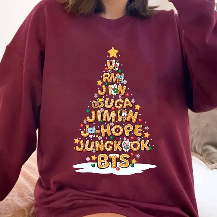 BTS BT21 Gingerbread Christmas Tree T-shirt