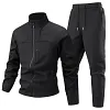 Men's Athletic Softshell Tracksuit 2-Piece Set &ndash; Full-Zip Stand Collar Jacket and Drawstring Sweatpants by Inlyline