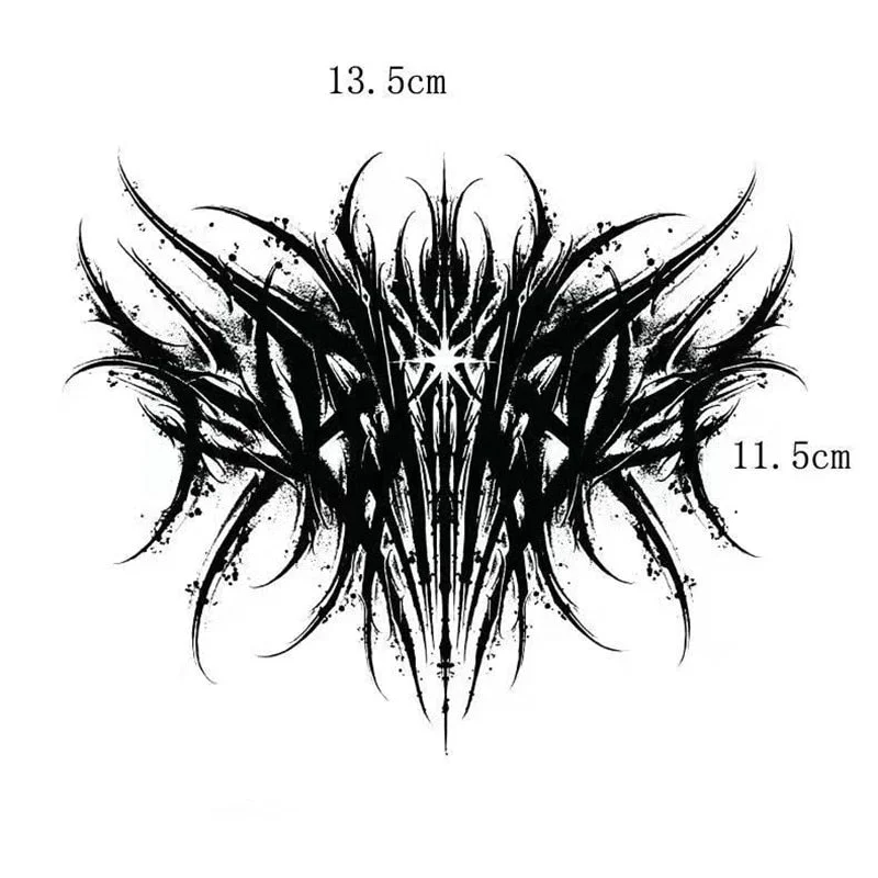 2022 Dark Gothic Thorns Neck Temporary Tattoo Stickers Waterproof Black Cool Men and Women Arm Body Art Fake Tattoo Calf Tattoo