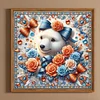 Diamond Painting -DIY Round Drill Flowers White Bear