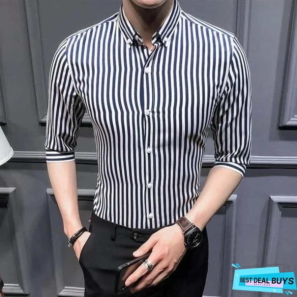 Slim Fit Striped Fashion Men's Casual Shirts