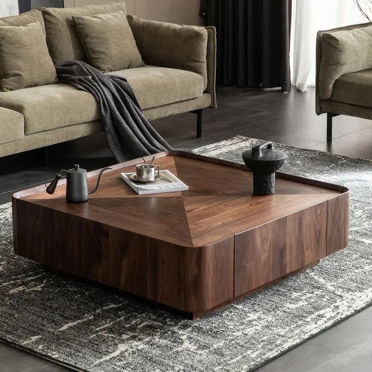 Modern Square Solid Wood Coffee Table