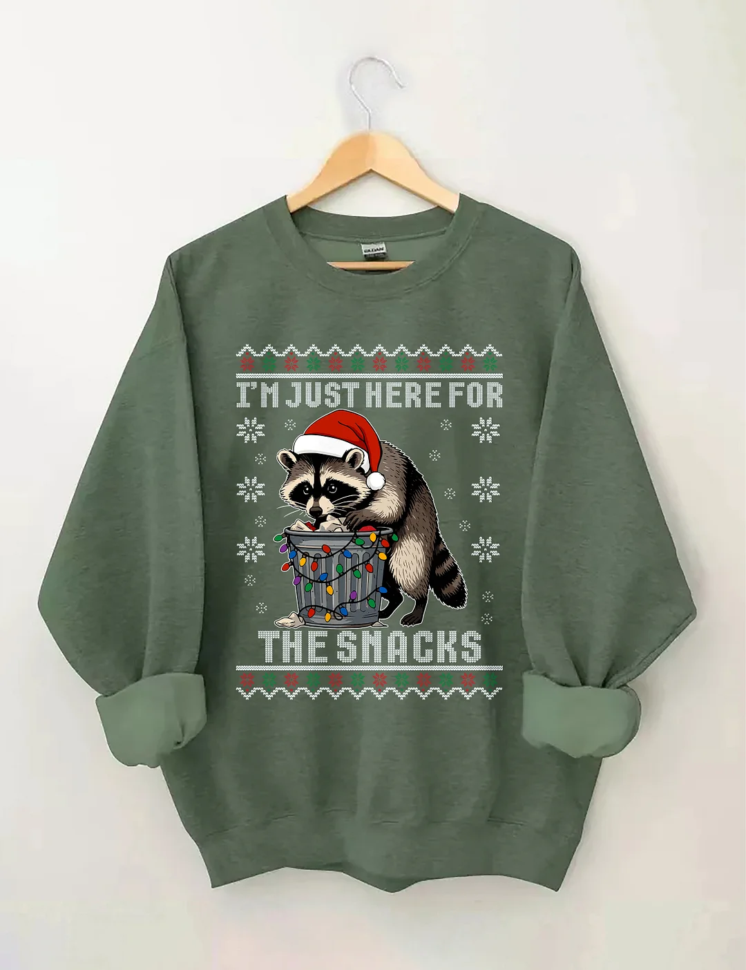 I'm Just Here For The Snacks Raccoon Sweatshirt