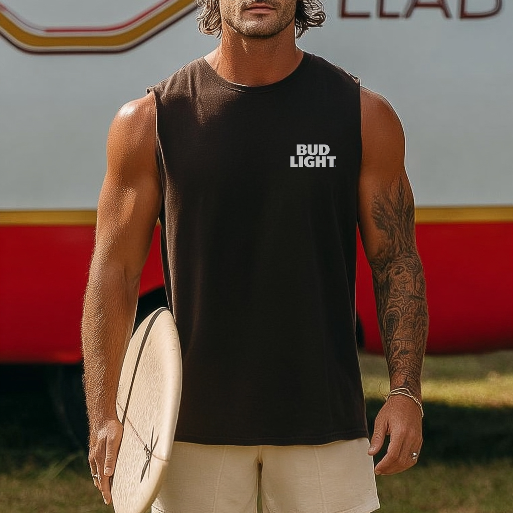 Mens Beach Muscle Logo Tank Top / TECHWEAR CLUB / Techwear