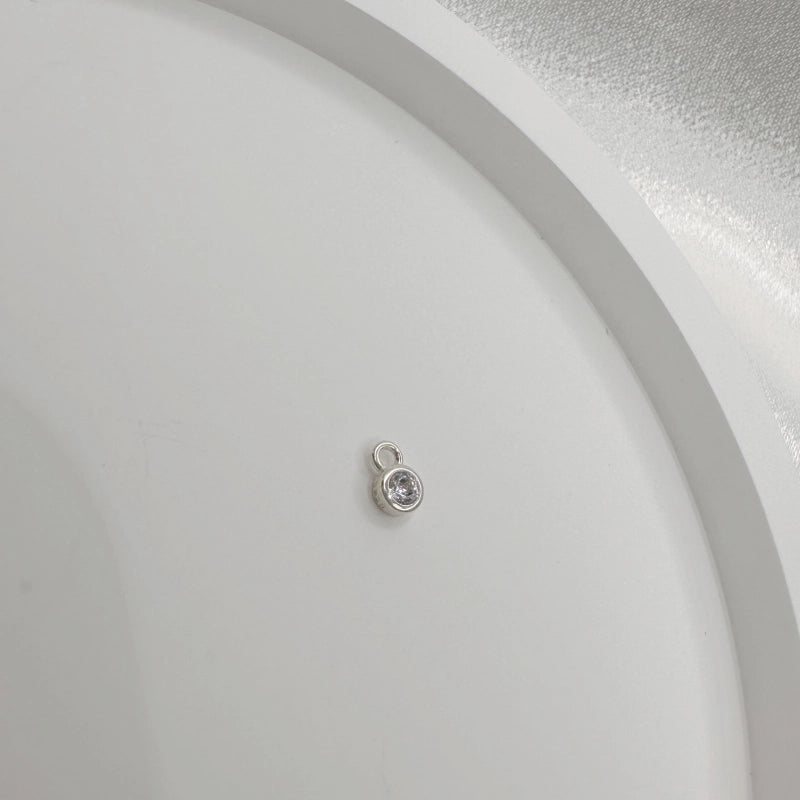 1 Piece 925 Sterling Silver Zircon 22K Gold Plated Rhodium Plated Round Dots Water Droplets Heart Shape Pendant