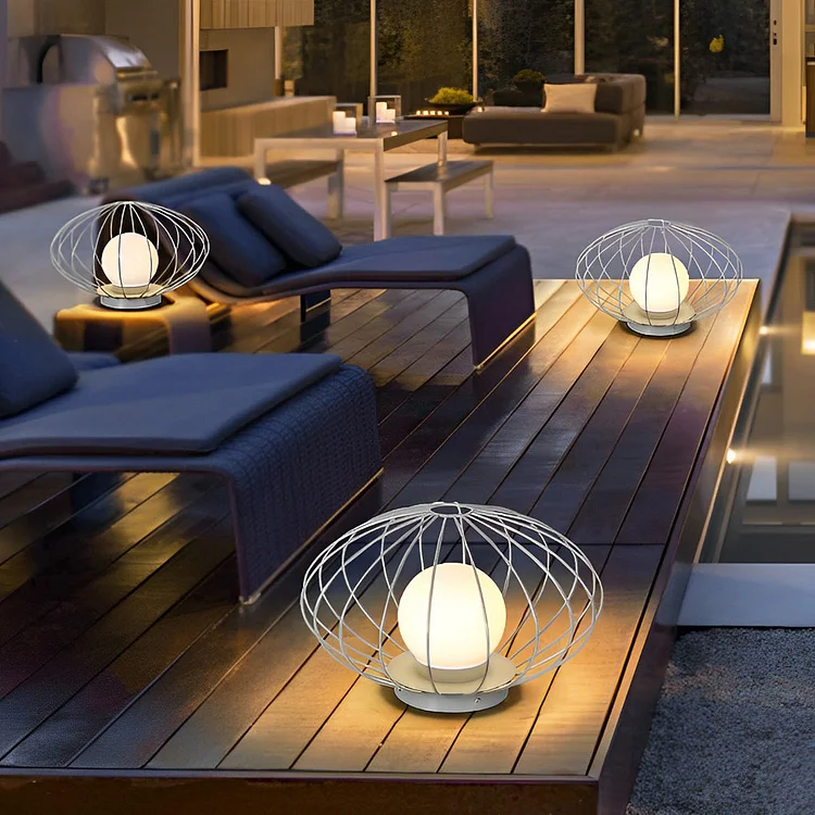 Mushroom Cage Shape LED Waterproof Modern Lawn Lamp Outdoor Lights - Appledas