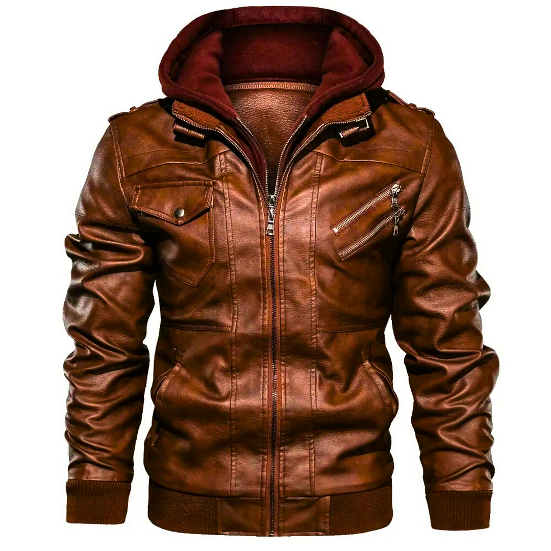 Hooded Leather Jacket
