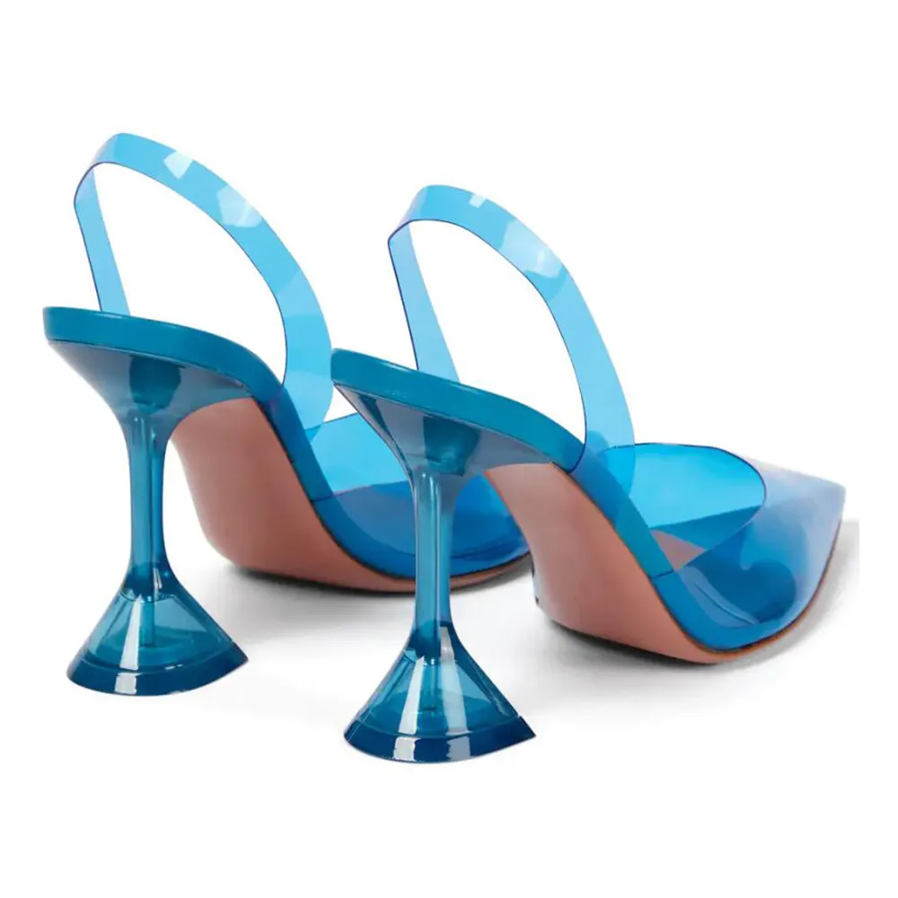 95mm Begum Crystal Slingback Party Wedding Women's Pumps Transparent-vocosishoes