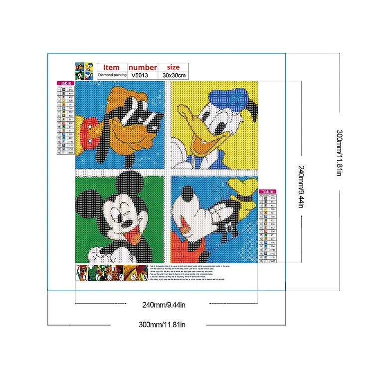 Disney Princess Diamond Painting Stitch Donald Duck Cartoon Mickey