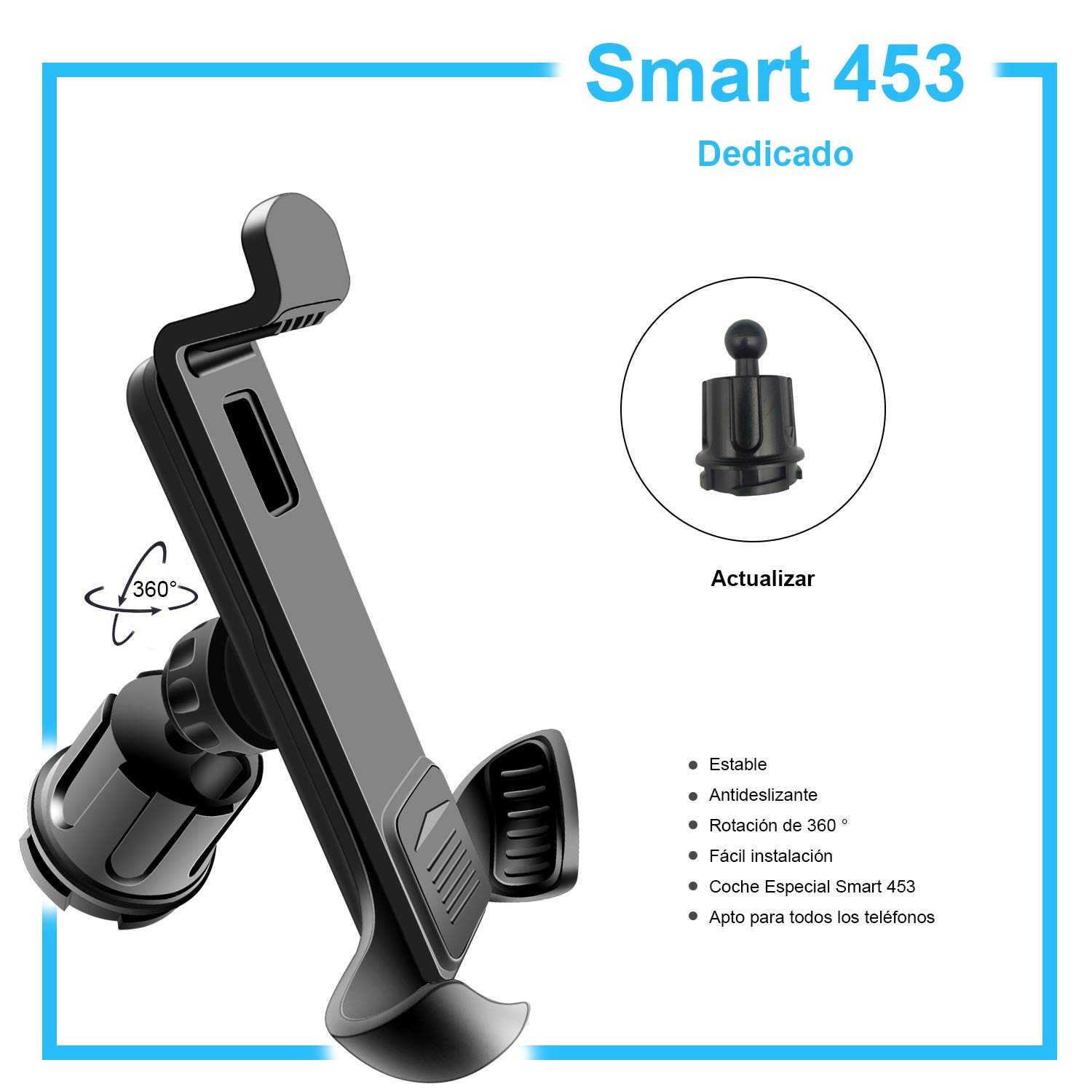 Smart 453 Fortwo Forfour Portable Support Support Portable Support Téléphone Mobile Portable