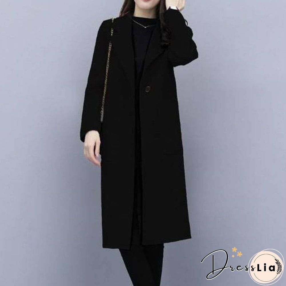 Woolen mid-length coat