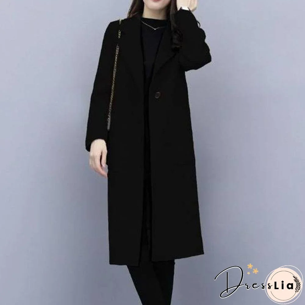 Woolen mid-length coat
