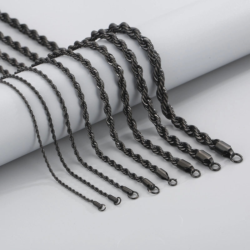 Hip-Hop Solid Color Titanium Steel Plating Men’s Necklace