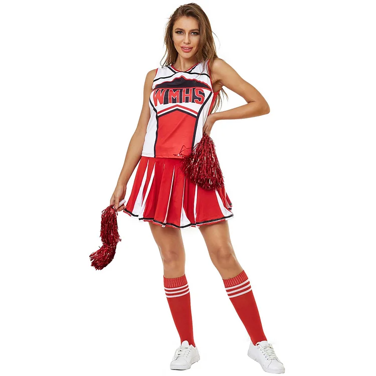 Cheerleader Dress Costume High School Girl Cheerleading Uniform-elleschic