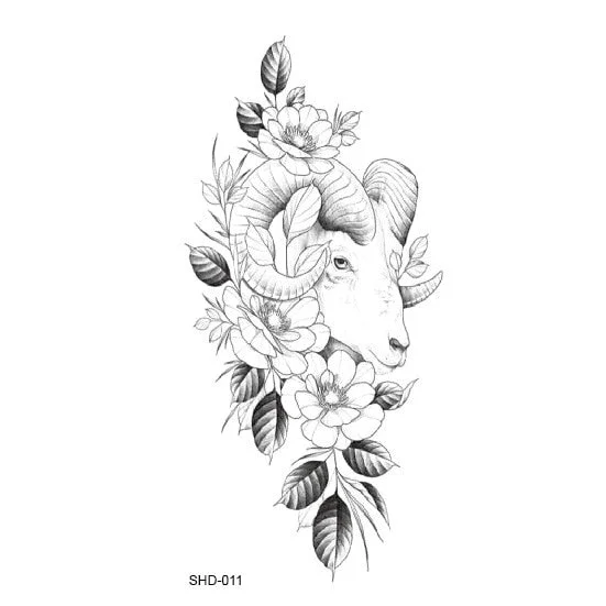 Waterproof Temporary Tattoo Black Sketchs Flowers Animal Tattoo Stickers Flash Fake Body Tattoos for Women tatuajes temporales