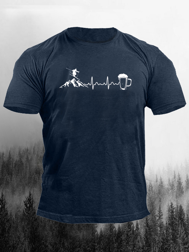 Mountain Beer Printed Cozy Men's T-Shirt
