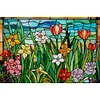 >SALE<Full Embroidery Cotton Thread 11CT Print Stain Glass Flower Cross Stitch 60x40cm