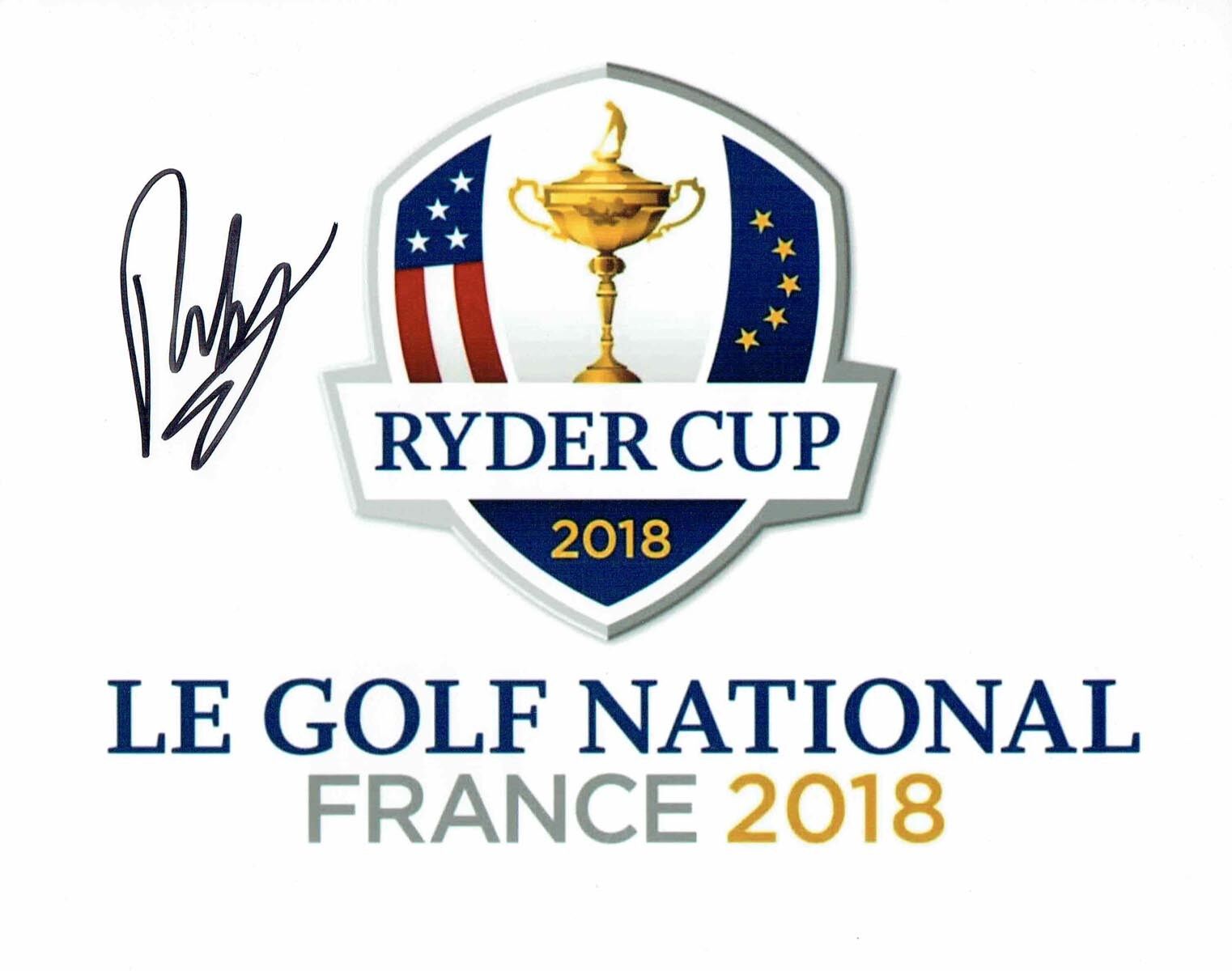 Francesco MOLINARI Signed Autograph 10x8 Paris Ryder Cup Photo Poster painting GOLF AFTAL COA