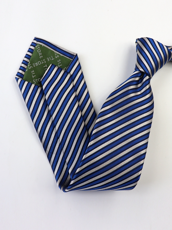 Standard Strips Blue Silk Tie-Real Silk Life