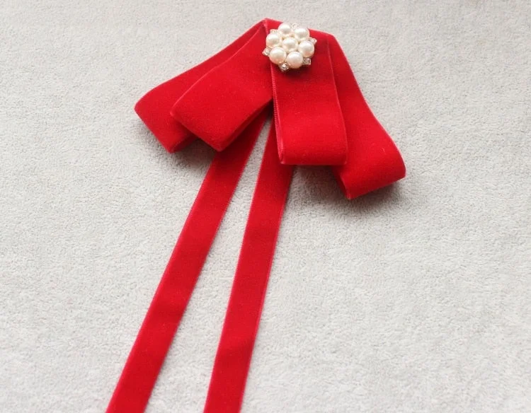 Handmade Vintage Red Velvet Bow Ties Collar Professional Dress Student Workwear Bowties Accessories Gifts for Men Accessories