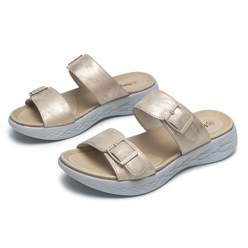 Comelyy Thick Wedges  Soft Soles Slippers mumuwear
