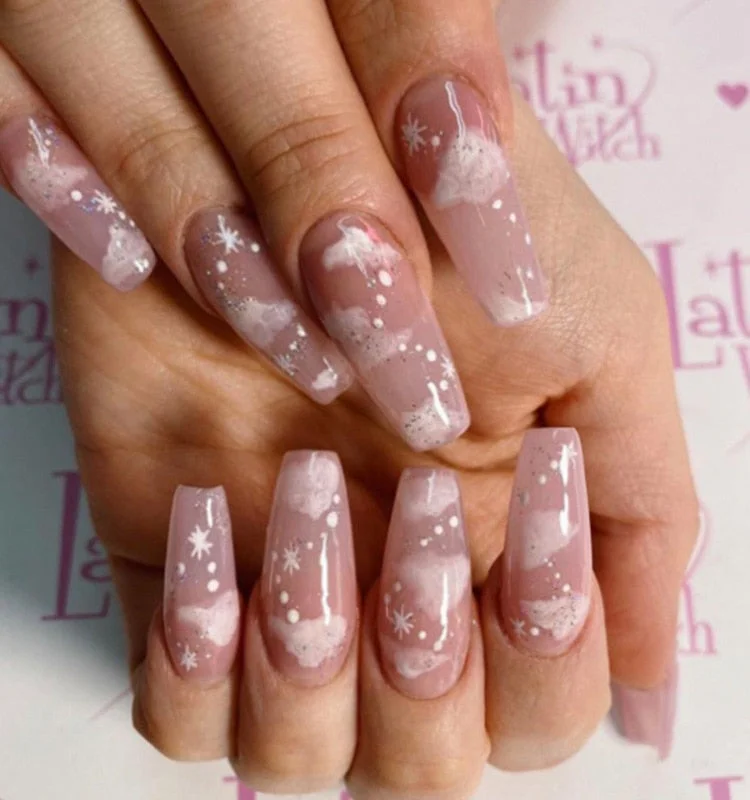 Fashion 24pc/set 10 Sizes Fake Nails Full Cover French False Nail Tips With Double-Sided Nail Adhesive Tab Press On Nails Art-Nail Inspo