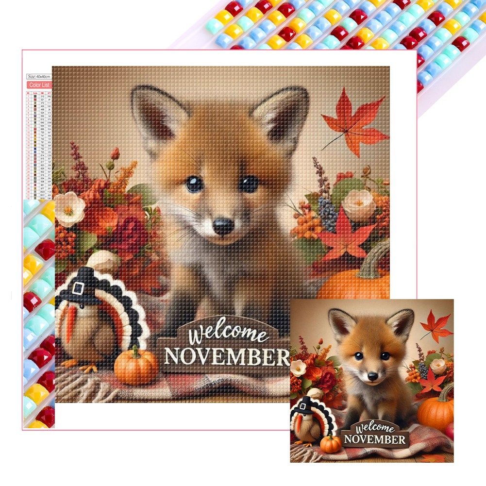 Cute Animal November 40*40cm(picture) full square drill diamond painting
