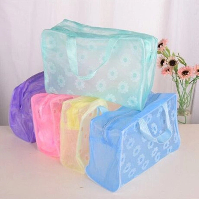 Elegant Minimalist Floral PVC Storage Bag Makeup Bags