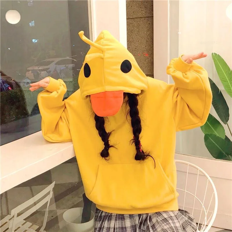 Japanese Fashion Kawaii Cute Fleece Duck Hoodie SP16503