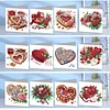 12Pcs Valentines Day Heart DIY Diamond Painting Greeting Cards for Adults Gifts