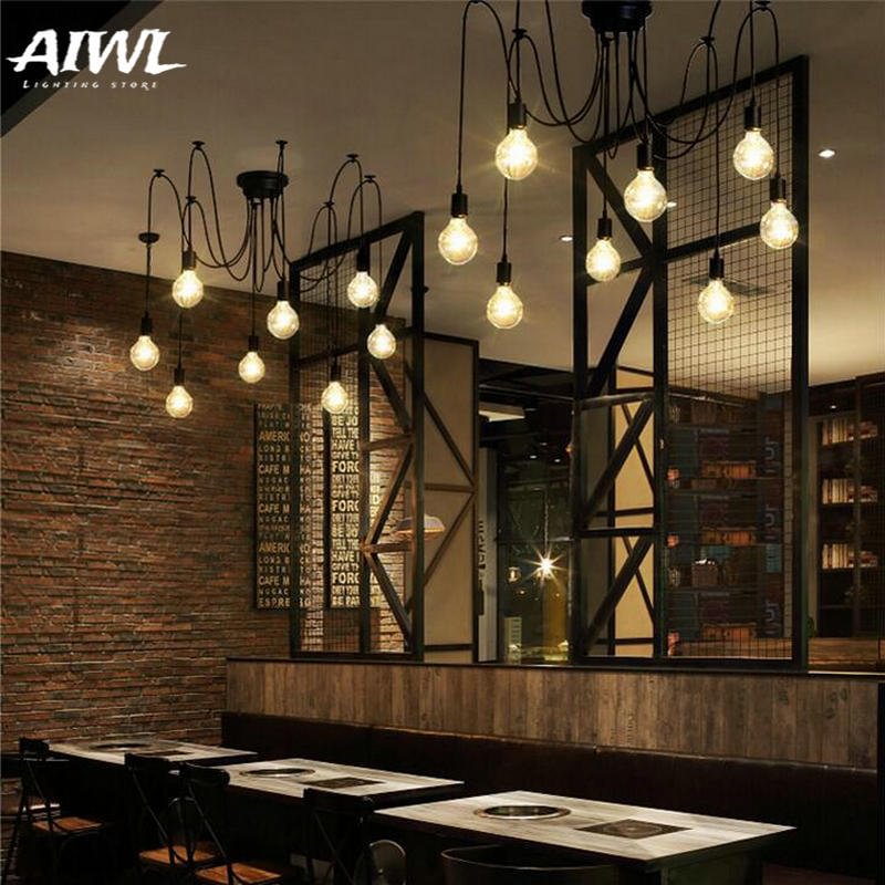Vintage Industrial Pendant light Loft Nordic Hanging Lamp Long Pendant Lights Kitchen lamp Restaurant Decoration Indoor Lighting