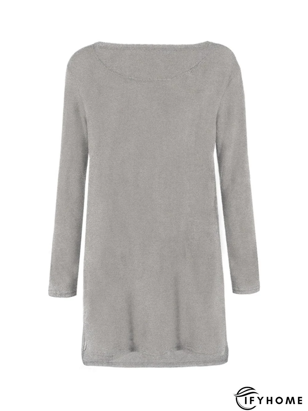 Fluffy Zipper Long Sleeve Casual H-line Sweater | IFYHOME