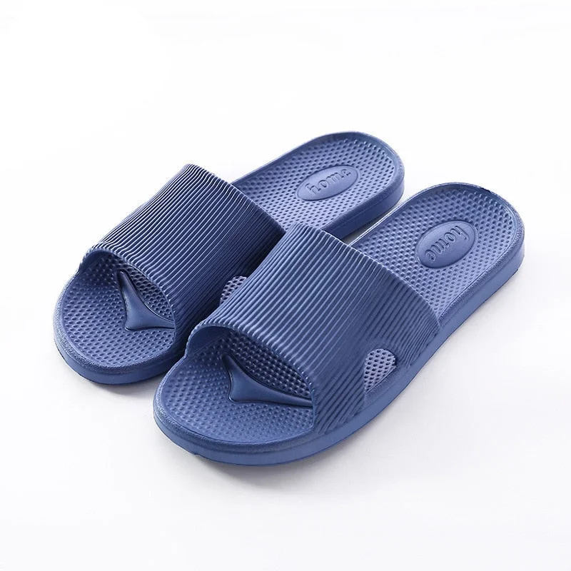 Unisex Summer Slippers women Non-Slip Family Bathroom slippers For women Eva stripe Flat With soft Slides Cool Slippers